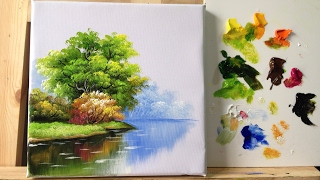 How to paint trees and bushes in acrylics part 1 [upl. by Olrac]