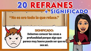 20 Ejemplos De Refranes CON SU SIGNIFICADO I Refranes  Significado [upl. by Omik]