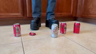 Drinks Cans Crushed Under Demonia Boots [upl. by Namialus]