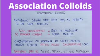 Association colloids  types of colloids  colloidal dispersion physical pharmaceutics [upl. by Lever999]