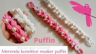 konektor masker rajut kekinian  crochet mask connector  ear saver for mask [upl. by Akkina]