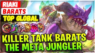 Killer Tank Barats The Meta Jungler  Top Global Barats  Rιαкι  Mobile Legends Emblem And Build [upl. by Conlon]