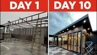 How to construct Temporary Room on Your Terrace with Prefabricated Structuresportacabinterraceroom [upl. by Valenka]