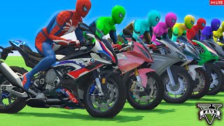 GTA 5  Epic Ragdoll Funny SpiderMan VS Minions On Rainbow Bridge Euphoria Physics1 [upl. by Hcelemile]