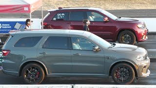 3wide 2557 HP Jeep Trackhawk Drag Race [upl. by Kinata]