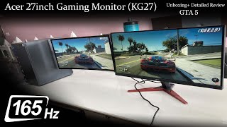 Acer Gaming Monitor 27inch KG271 Unboxing and Gta 5 GamePlay  07ms 165hz AMD freesync [upl. by Nilak]