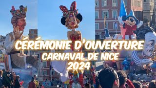 Carnaval de Nice 2024 cérémonie d’ouverture roi de la pop culture [upl. by Wolf]