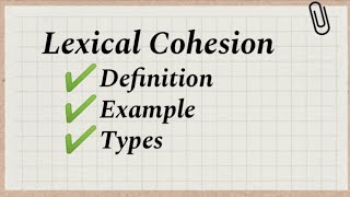 Lexical Cohesion in Discourse Analysis  Lexical Cohesion in HindiUrdu  DefinitionExample Types [upl. by Garwin]