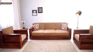 Wooden Sofa Set  Buy Marriott Wooden Sofa Set in Honey Finish Online  Wooden Street [upl. by Joyan435]