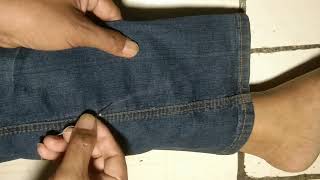 Tutorial for shrinking jeans which is too wide at the foot hand sewing method [upl. by Clardy]