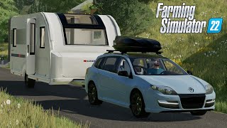 FS22  Vacation TRIP with CAMPING TRAILER  Car mod for Farming Simulator 2022 Mod Download [upl. by Herv]