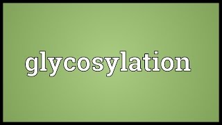 Glycosylation Meaning [upl. by Aissat]