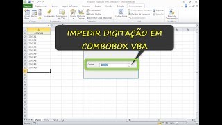 BLOQUEAR DIGITAÇÃO em COMBOBOX Excel VBA [upl. by Sokil890]