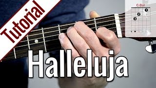 Leonard CohenJeff Buckley  Hallelujah  Gitarren Tutorial Deutsch [upl. by Elokyn]