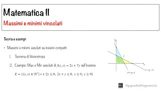 Analisi Matematica II Massimi e minimi vincolati  Lezione 1 [upl. by Artamas]