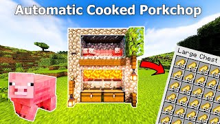 100 OPTIFINE AUTOMATIC Pig Porkchop farm Minecraft 121 Bedrock  Java [upl. by Keemahs]