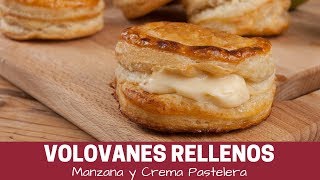 Como Hacer Volovanes de Hojaldre  Relleno dulce con Manzana y Crema Pastelera [upl. by Chrisman]