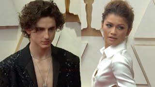 Timothee Chalamet Praises Zendayas Euphoria On Oscar Red Carpet [upl. by Riek466]