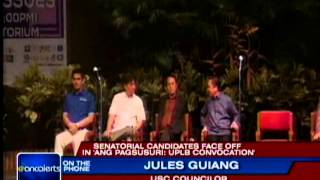 Senatorial candidates face off in Ang Pagsusuri UPLB convocation [upl. by Nrubyar986]