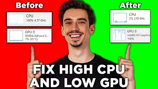 How To Fix High CPU Usage And Low GPU Usage 2024  Full Guide [upl. by Civ]