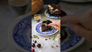 Double Chocolate Cheesecake w Fresh Cherry Sauce food [upl. by Duyne945]