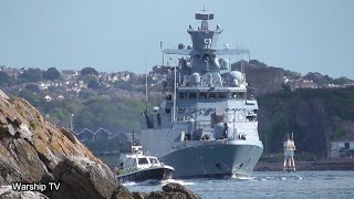 GERMAN NAVY K130 CLASS CORVETTE FGS MAGDEBURG F261 ENTERS DEVONPORT NAVAL BASE AT DEVILS POINT POOL [upl. by Meibers]