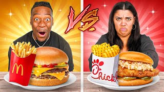 MCDONALDS VS CHICKFILA FOOD CHALLENGE [upl. by Stulin]