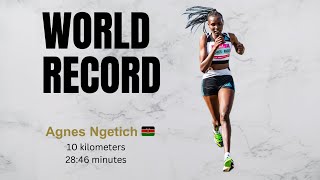 Kenyas Agnes Ngetich Sets Womens World 10km Record [upl. by Alcot720]