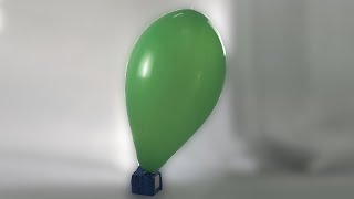 110 BTP  long green pear shaped balloon blow to pop [upl. by Essirehc]