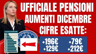 🔴PENSIONI DICEMBRE👉🏼CEDOLINO E AUMENTI controlla TABELLA IMPORTI ESATTI📈 [upl. by Terrijo]