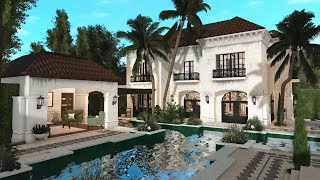 Building a Realistic Mediterranean Mansion in Bloxburg My Best Build Yet [upl. by Ecirehs]