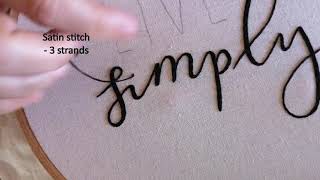 How to Embroider Letters With Split back Stitch  Hand Embroidery [upl. by Atiran]