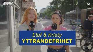 Elaf och Kristy frågar svenska folket om yttrandefrihet [upl. by Alig]