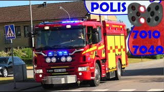 VELLINGE TRAFIKOLYCKA räddningstjänsten  polis amp brandbil i utryckning fire truck respond 緊急走行 消防車 [upl. by Einnaffit753]