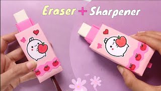 How to make Sharpener and Eraser box  DIY Sharpener decoration Ideas  DIY Paper Crafts for School [upl. by Calandria910]