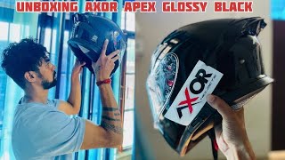 UNBOXING AXOR APEX GLOSSY BLACK HELMET [upl. by Behlau313]