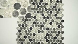 Urban Tapestry 12x12 Penny Round Glossy Glass Mosaic Tile [upl. by Greerson149]