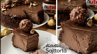 Nutellás SAJTTORTA 🍫  NUTELLA CHEESECAKE BebePiskóta [upl. by Eenahpets]