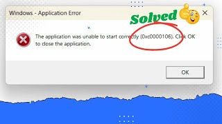 The application was unable to start correctly 0xc0000106 Click OK to close the application [upl. by Condon]