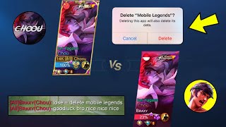 Chou vs Chou  choouml vs Braxy  LOSE  DELETE MOBILE LEGENDS [upl. by Terhune]