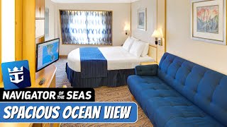 Navigator of the Seas  Spacious Ocean View Stateroom Tour amp Review  Royal Caribbean [upl. by Htenywg]