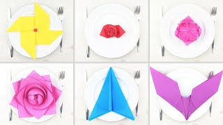 🍽 Doblar servilletas de tela y papel con formas originales [upl. by Cailean]