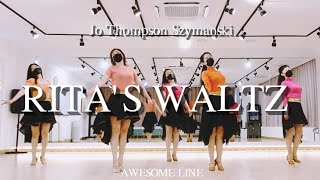 RITAS WALTZ Line Dance Demo왈츠라인댄스입문 [upl. by Retsek63]