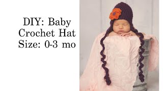 DIY Left Handed Crochet Baby Hat with Ear Flaps and Curly accent [upl. by Allevon]