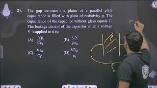 The gap between the plates of a parallel plate capacitance is filled with glass of resistivity amp [upl. by Palma]