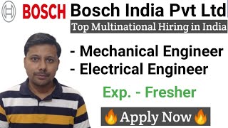 Bosch India Fresher Recruitment 2024 I Fresher Jobs I Mechanical Jobs I Electrical Jobs I New Jobs [upl. by Patrizius]