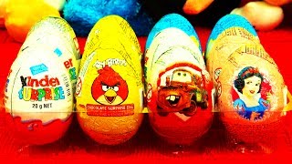 12 Surprise Eggs Easter Angry Birds Pixar Cars Disney Princess Smurfs Kinder Marvel Monsters Toys [upl. by Carola]