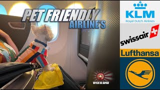 PET FRIENDLY AIRLINES  EUROPE TO ASIA  DOG IN CABIN  Lufthansa Swiss amp KLM [upl. by Sacttler]