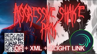 Alight Motion  Aggressive Shake Pack QR  XML  LINK [upl. by Llehcnom]