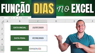 Como Usar a Função DIAS no Excel  Contar DIAS Entre Datas Excel [upl. by Emirej]